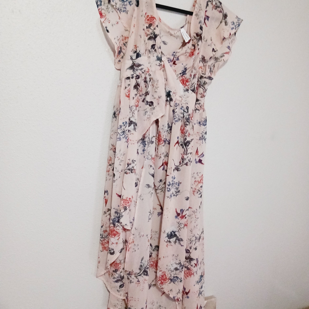 Live 4 Truth Pink and Orange Ruffled Tiered Sundress